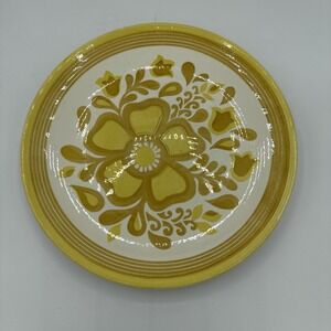 Vintage Royal china Cavalier Damsel Dinner Plate Ironstone Yellow 10" Retro